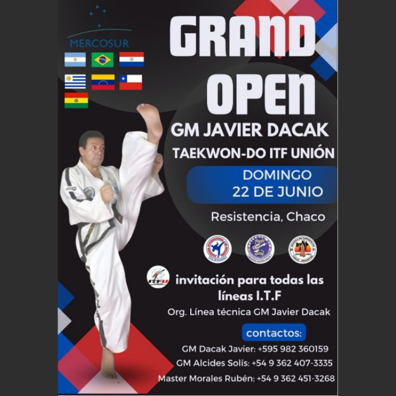 Resistencia será sede de un evento internacional de Taekwon-Do de alto nivel - Open GM Javier Dacak