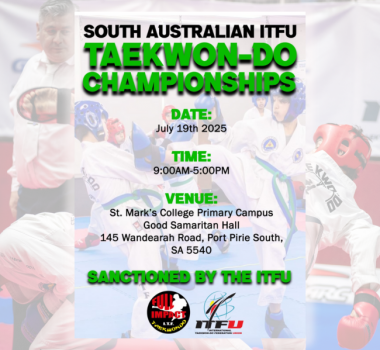 Todo listo para el South Australian ITFU Taekwon-Do Championships 2025